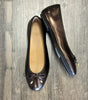 Fit Flop Delicato Bow Soft Leather Ballet Flat Metallic Mole