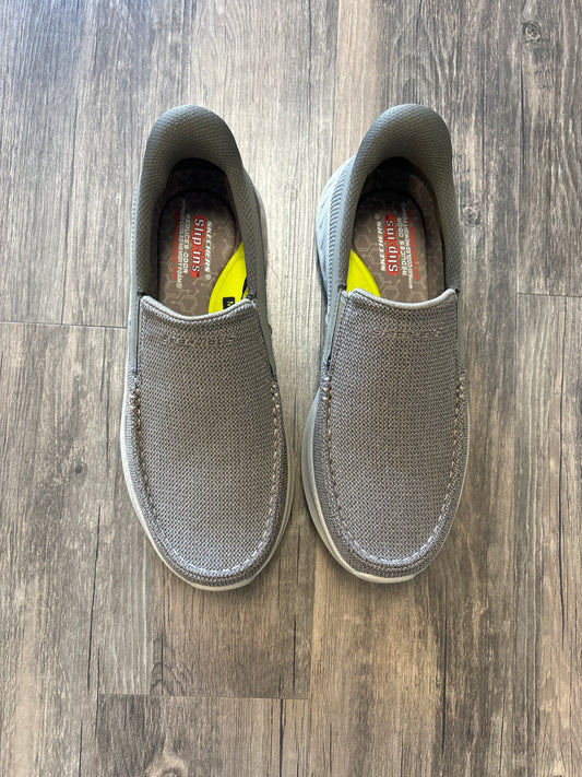 Skechers Slip-Ins: Pollard-Wilfred in Taupe Mesh - Extra Wide