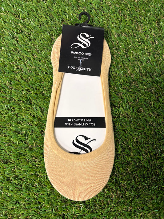 Socksmith Women's Bamboo No Show Liner - No Seams - Beige