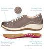 Aetrex Dana Oxford  - Warm Grey *WIDE*