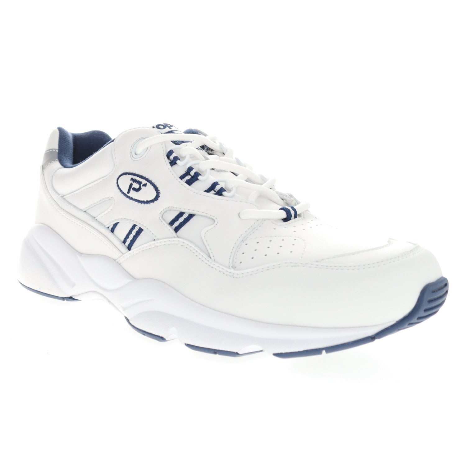 Propet Stability Walker in White/Navy - 3E