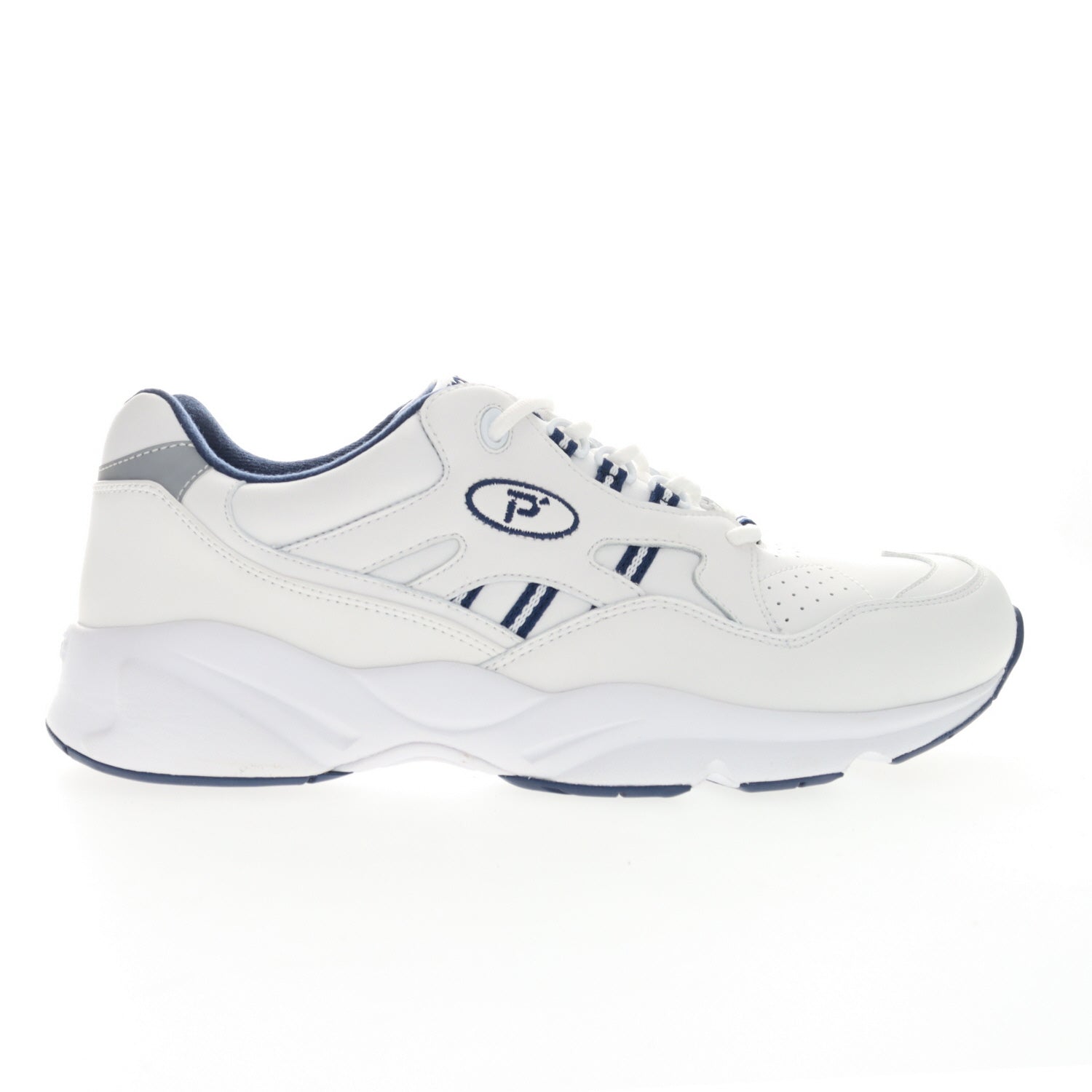 Propet Stability Walker in White/Navy - 3E