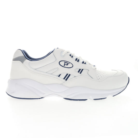 Propet Stability Walker in White/Navy - 3E