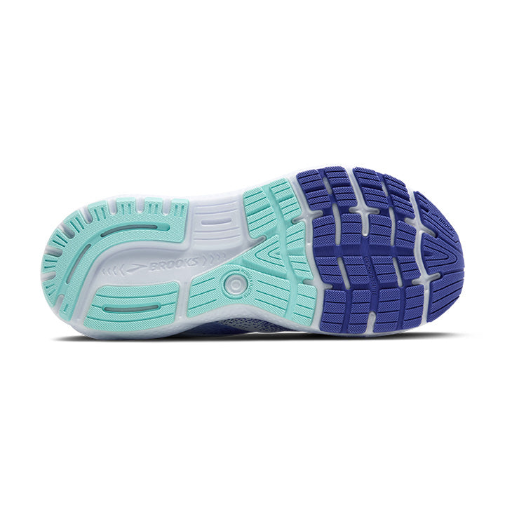 Brooks Women's Ghost 16 - Medium Width White/Amparo Blue/Limpet Shell