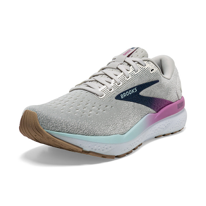 Brooks Ghost 16 - White/Grey/Estate Blue in Wide