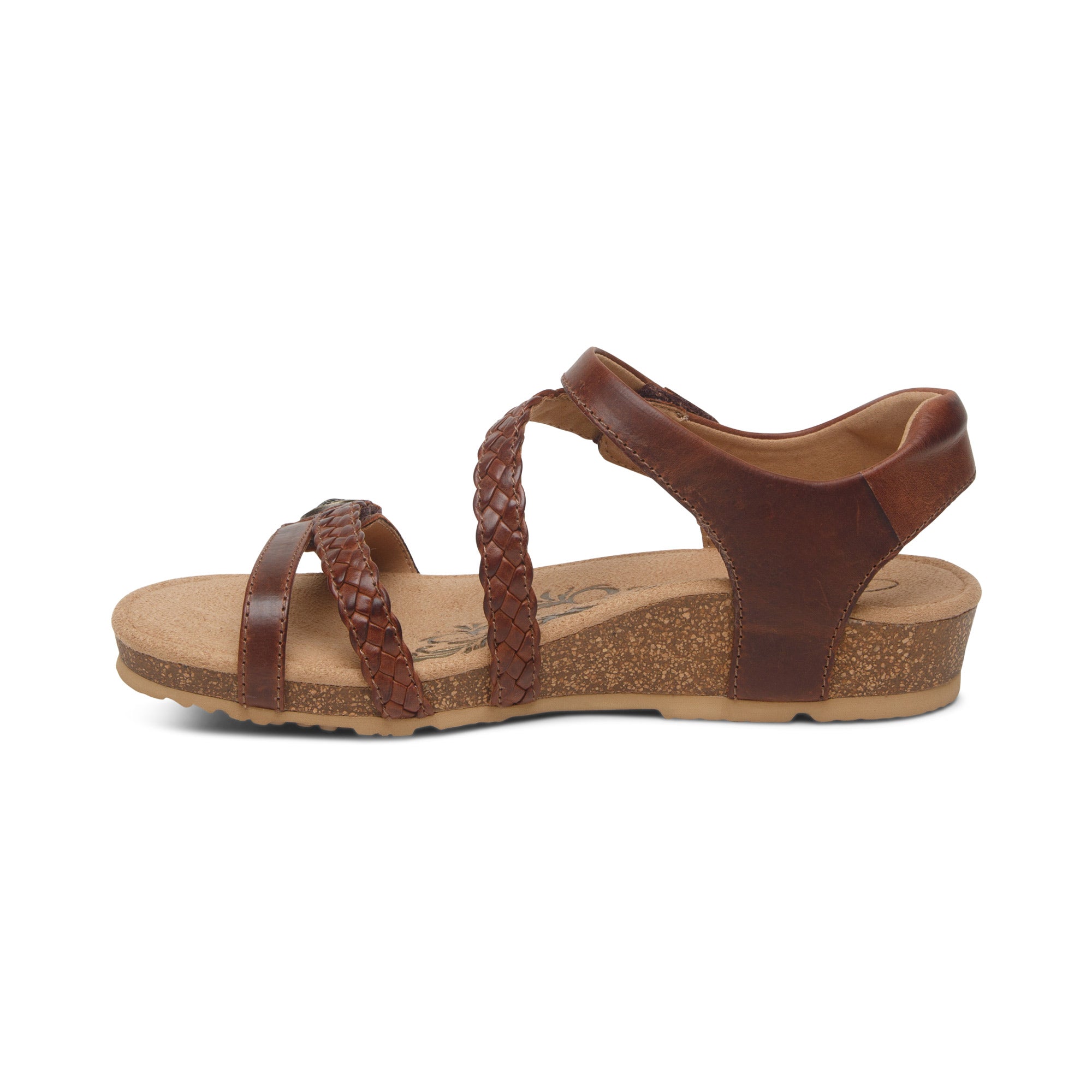 Aetrex Jillian Quarter Strap Braid Walnut