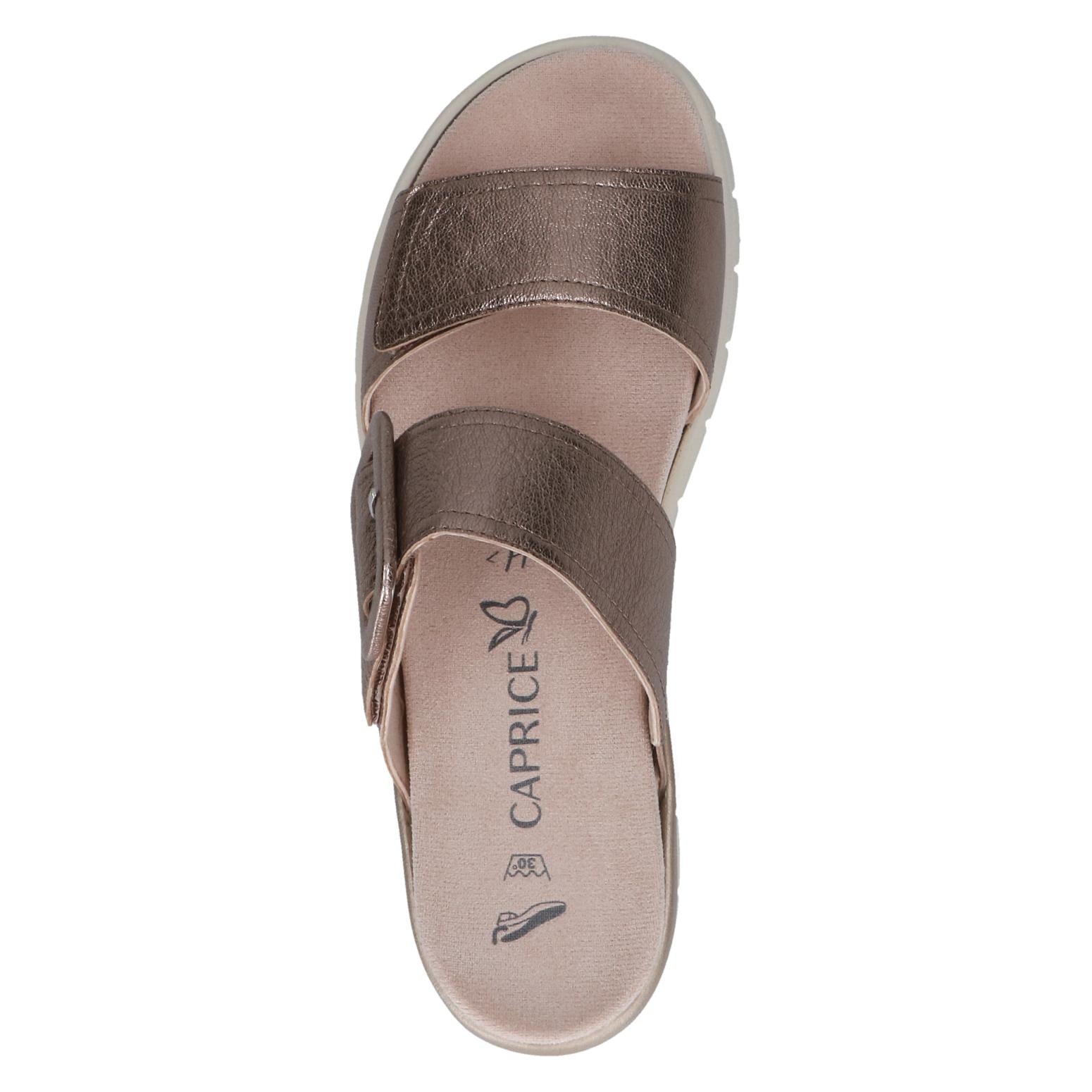 Caprice Babette Taupe Metallic Slide