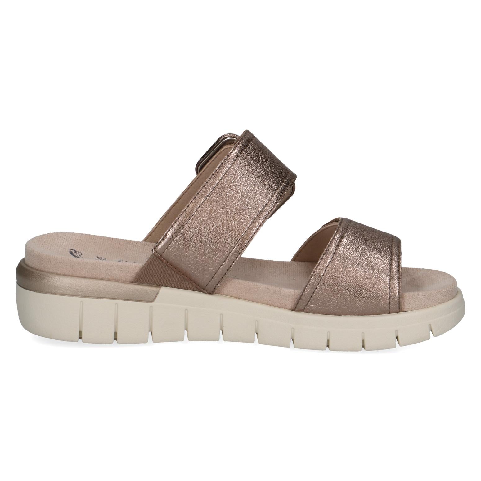 Caprice Babette Taupe Metallic Slide