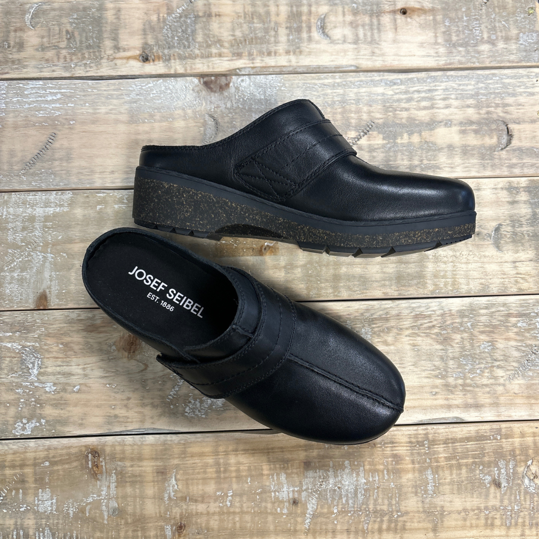 Josef Seibel Darla 10 Clog in Black Leather