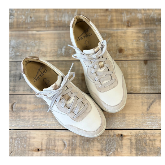 Dansko Josey White/Rose Gold Leather