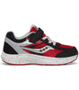 SK267882 Saucony Big Kid's Cohesion KDZ A/C Sneaker (Velcro) in Black/Red