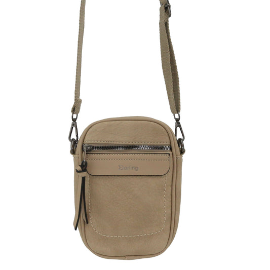 YD7989 - Darling's Vegan Leather Crossbody Bag - Light Camel