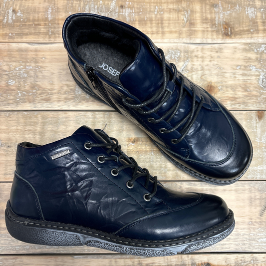 Josef Seibel Priscilla 01 in Navy Leather - Waterproof