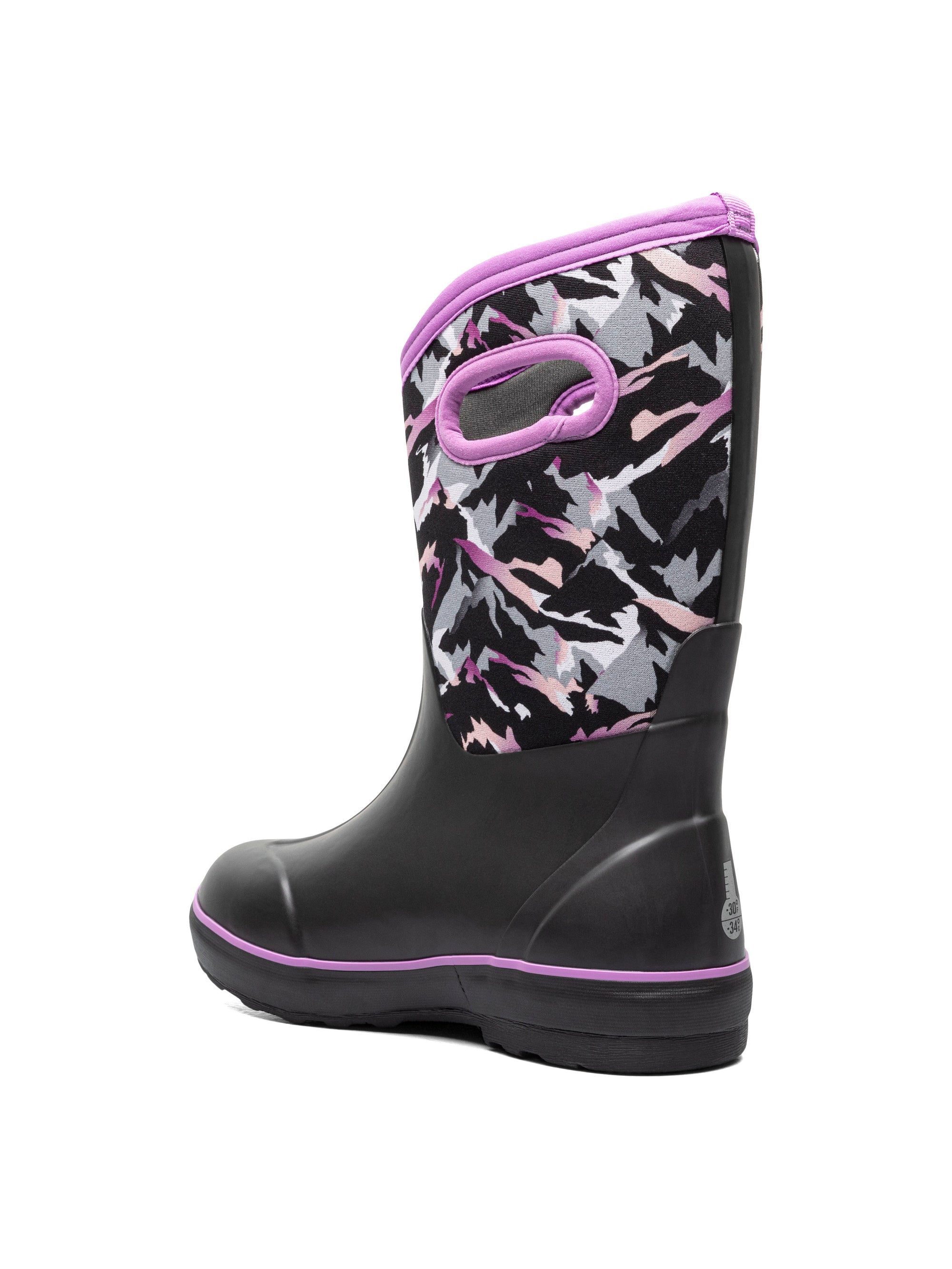 72947 - BOGS Kids' Classic II Winter Mountain Blk Multi with Pink