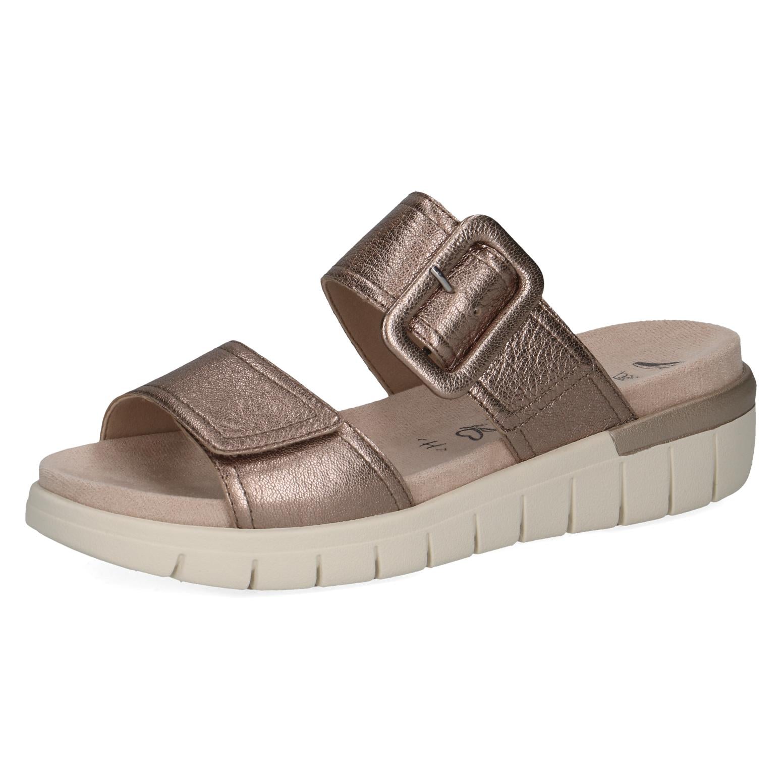 Caprice Babette Taupe Metallic Slide