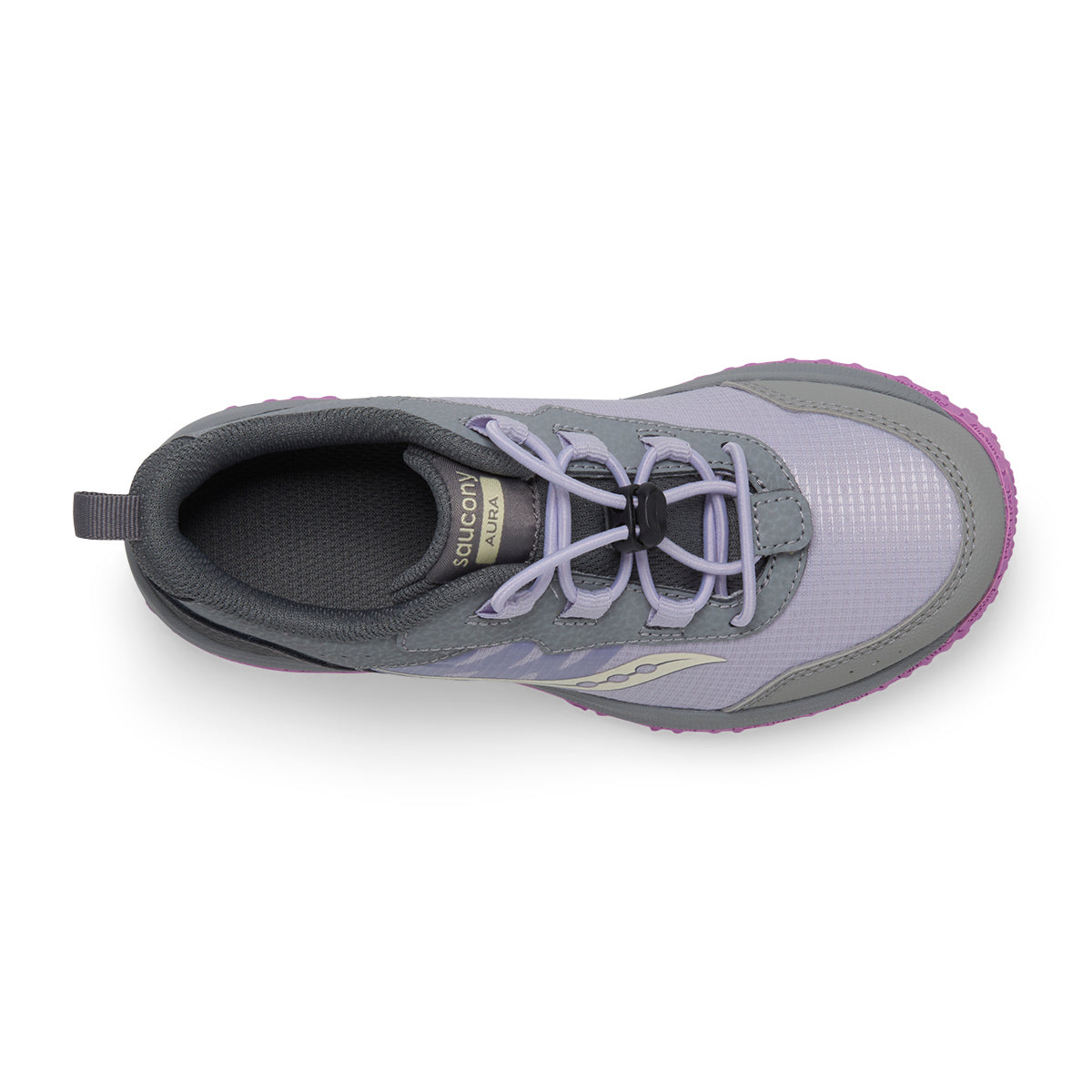 SK167845 Saucony Big Kids' Aura KDZ Sneaker in Grey Purple