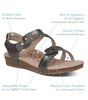 Aetrex Jillian Quarter Strap Braid Walnut