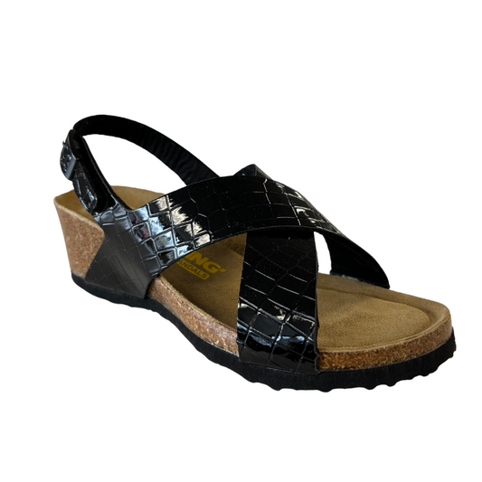 Viking Dorset Wedge in Black Crocodile