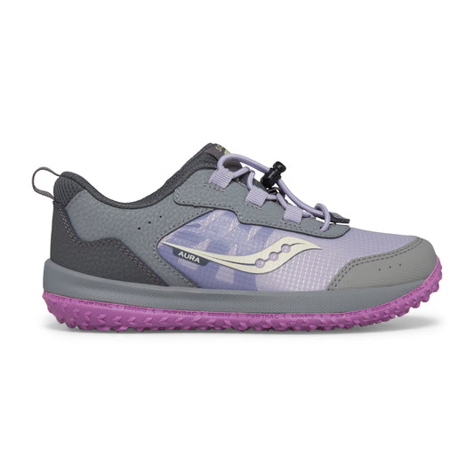 SK167845 Saucony Big Kids' Aura KDZ Sneaker in Grey Purple