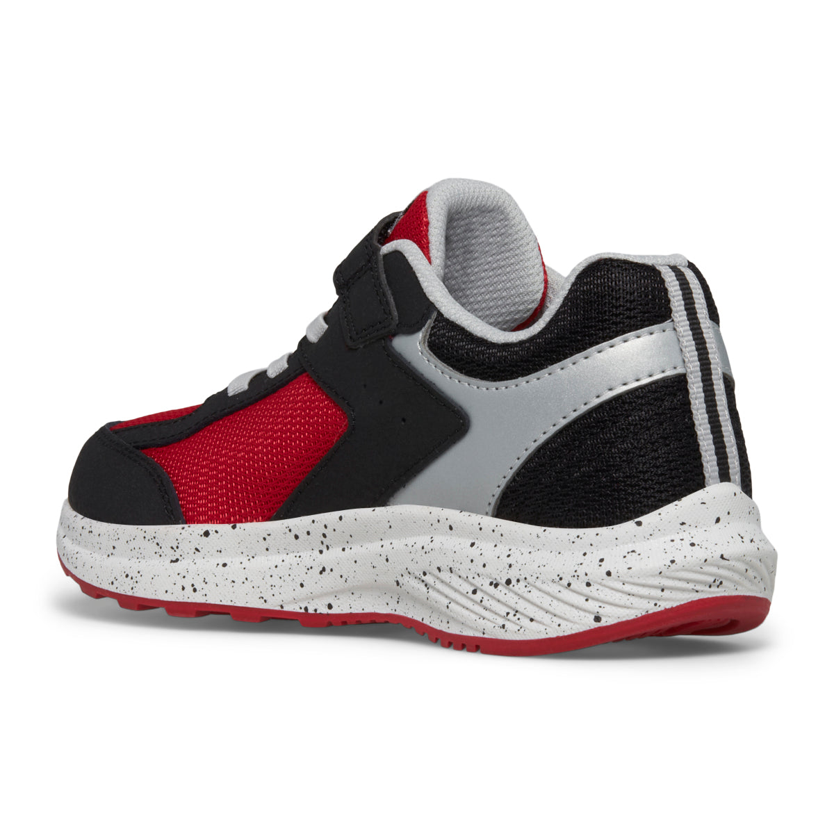 SK267882 Saucony Big Kid's Cohesion KDZ A/C Sneaker (Velcro) in Black/Red