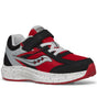 SK267882 Saucony Big Kid's Cohesion KDZ A/C Sneaker (Velcro) in Black/Red