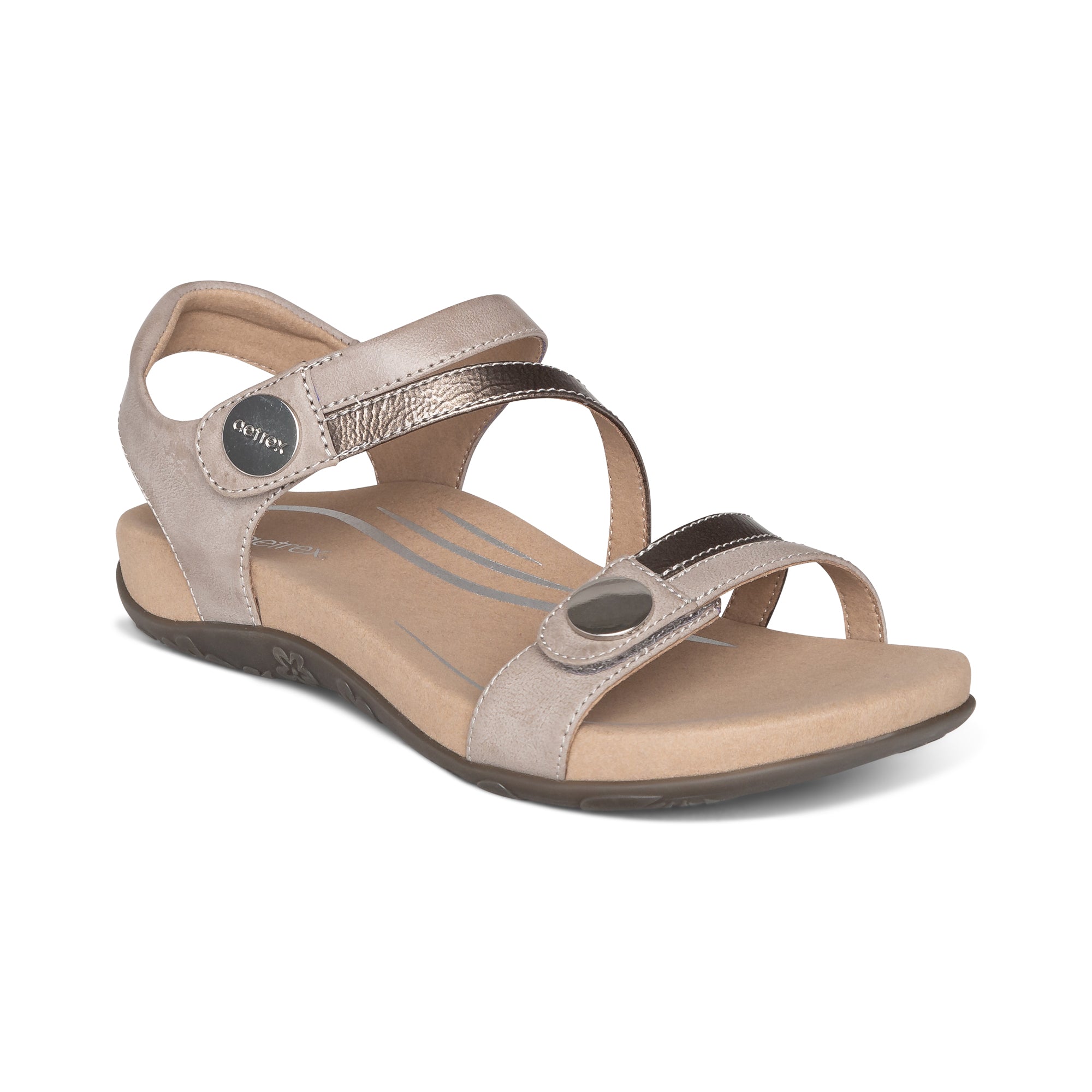 Aetrex Jess Quarter Strap in Smoke