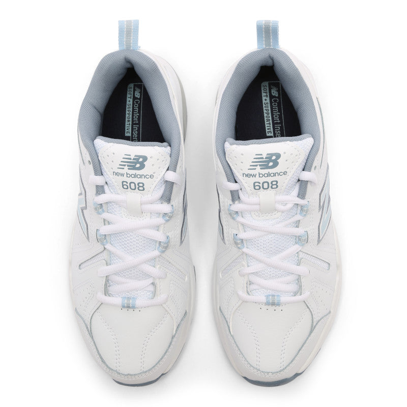 New Balance Women's 608V5 Walking Shoes  *WIDE* White/Light Blue