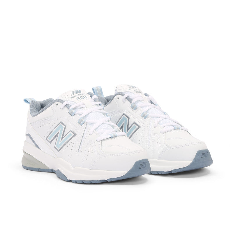 New Balance Women's 608V5 Walking Shoes  *WIDE* White/Light Blue