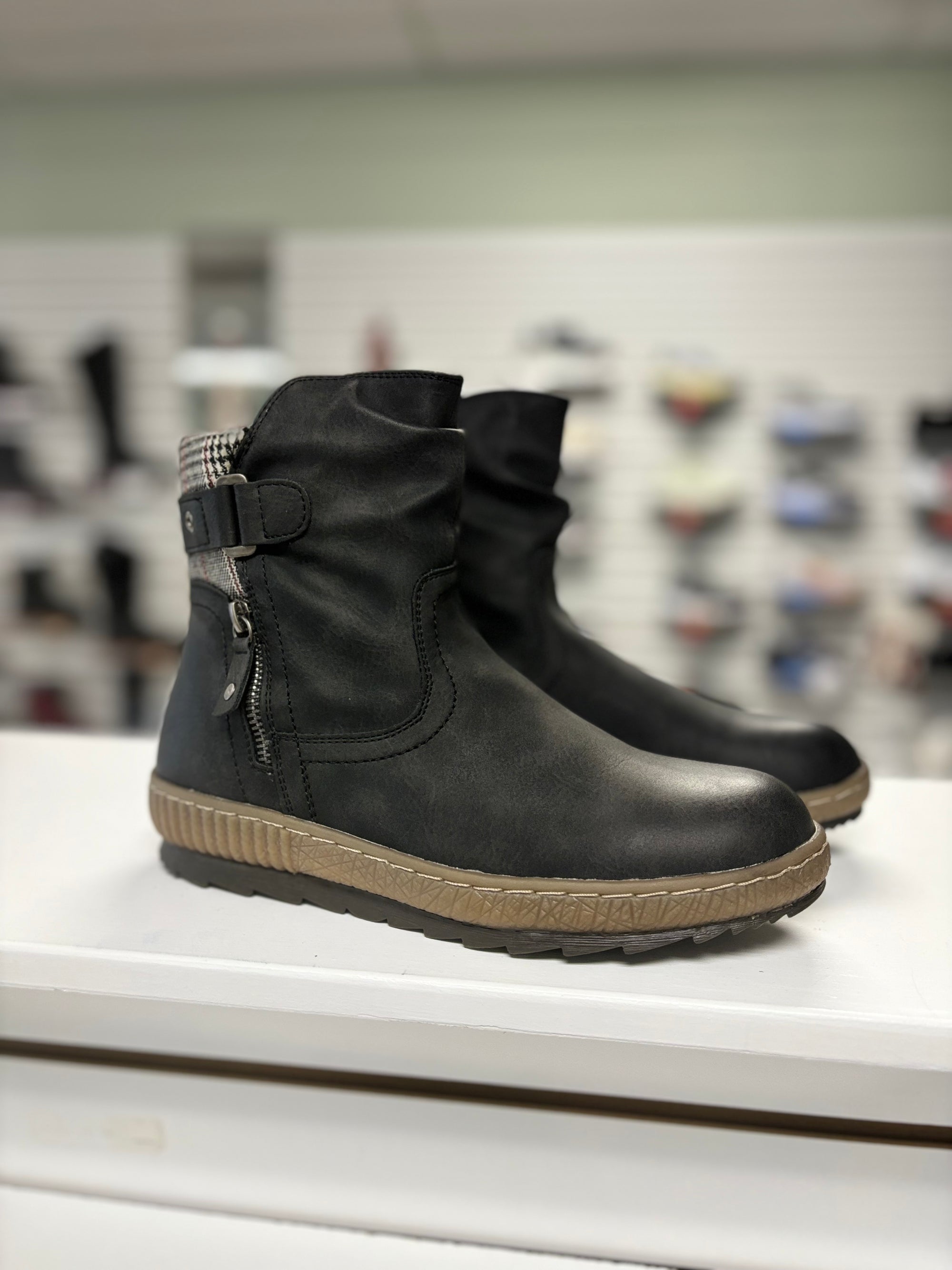 Wanderlust Carol Side Zip Boot in Black -  Wide Width