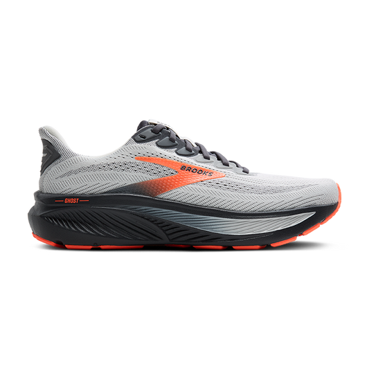 Brooks Men's Ghost 17 - Oyster Mushroom/Orange/Ebony Extra-  Wide 4E