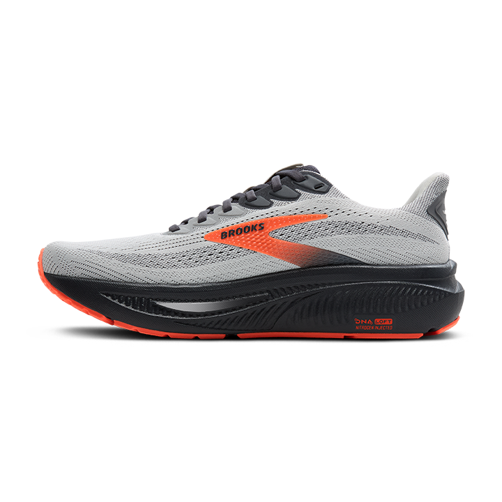 Brooks Men's Ghost 17 - Oyster Mushroom/Orange/Ebony Extra-  Wide 4E