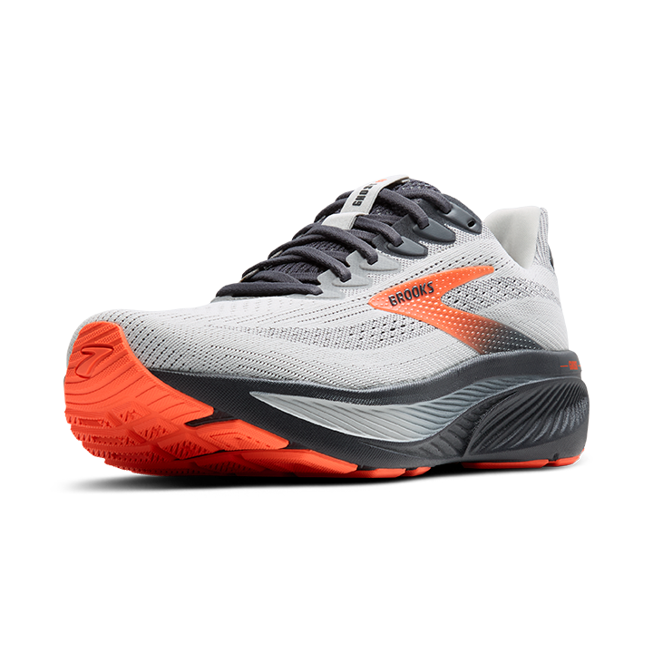 Brooks Men's Ghost 17 - Oyster Mushroom/Orange/Ebony Extra-  Wide 4E