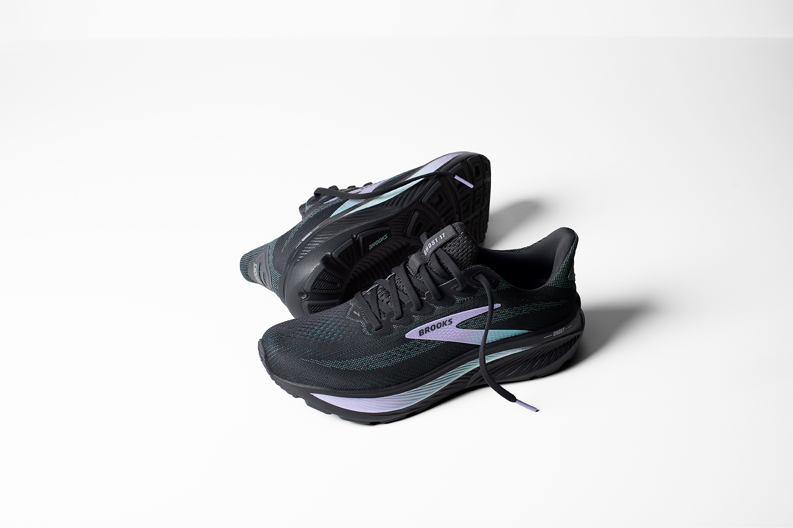 Brooks Women's Ghost 17 - Grey/Clearwater/Purple in Medium