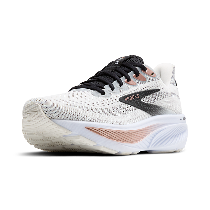 Brooks Women's Ghost 17 in White/Black/Rose Gold *WIDE*