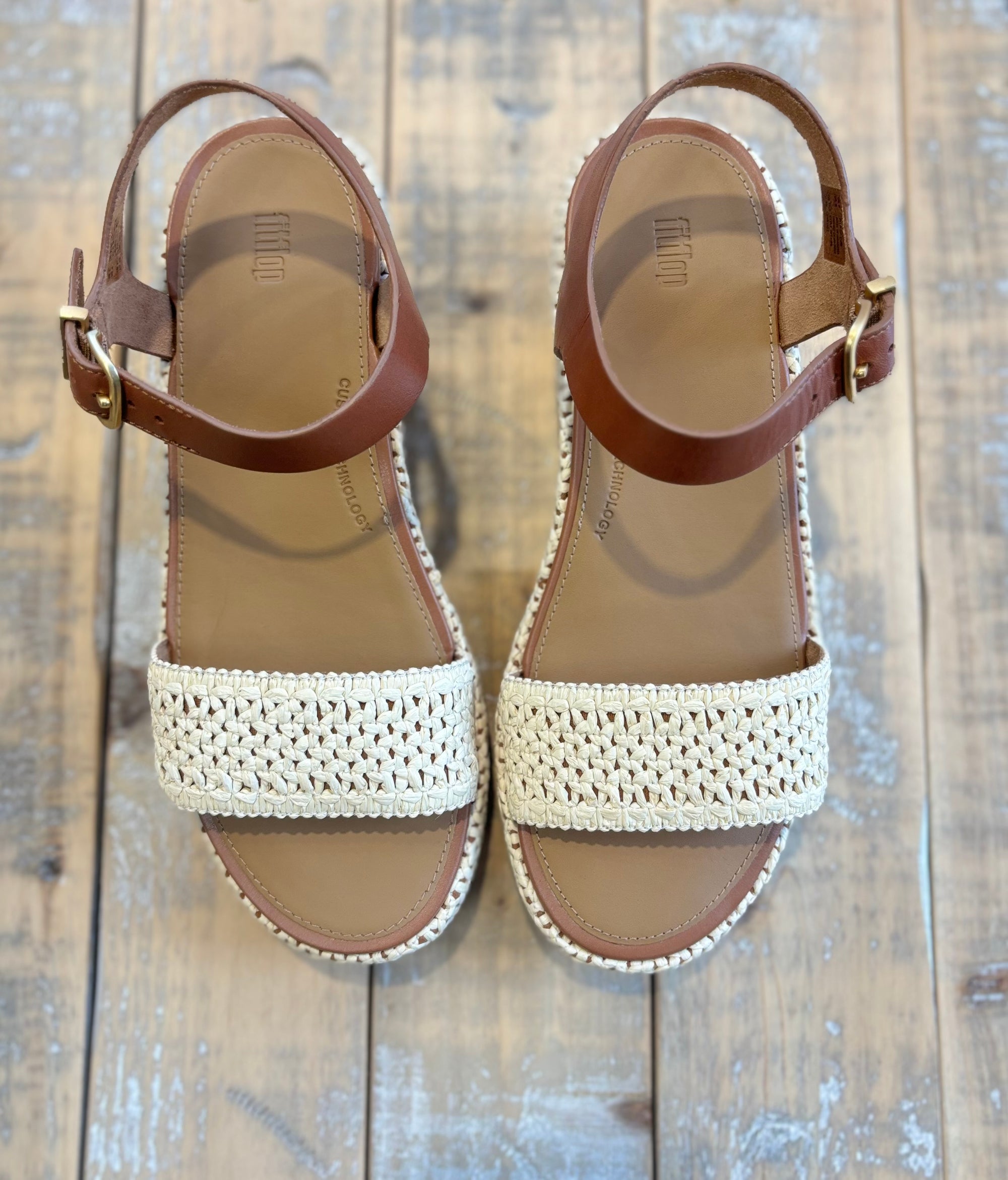 Fit Flop Platfforms Woven Wedge Ankle Strap Sandals