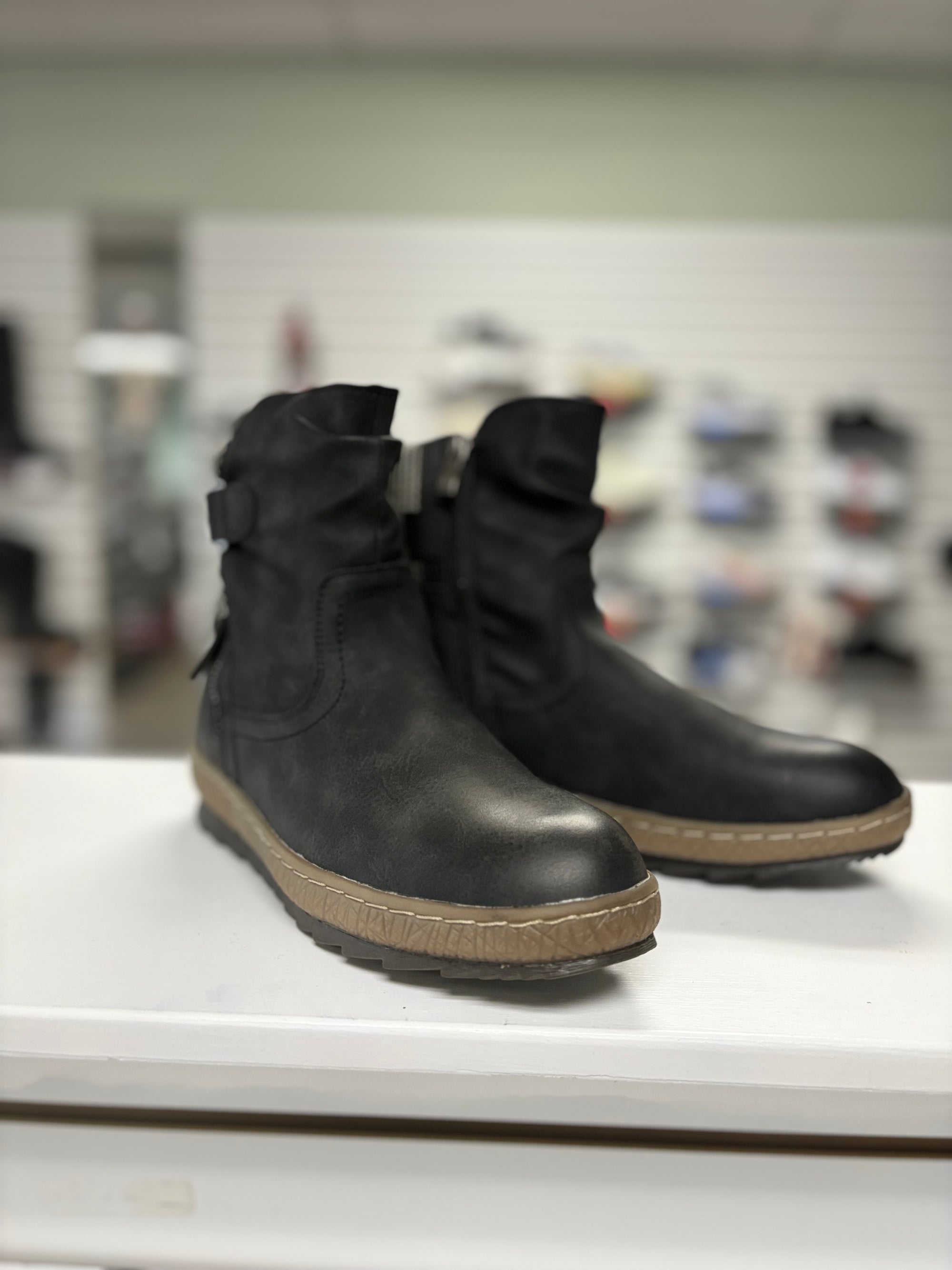 Wanderlust Carol Side Zip Boot in Black -  Wide Width