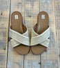 Fit Flop Gracie Woven Cross Slides in Tan