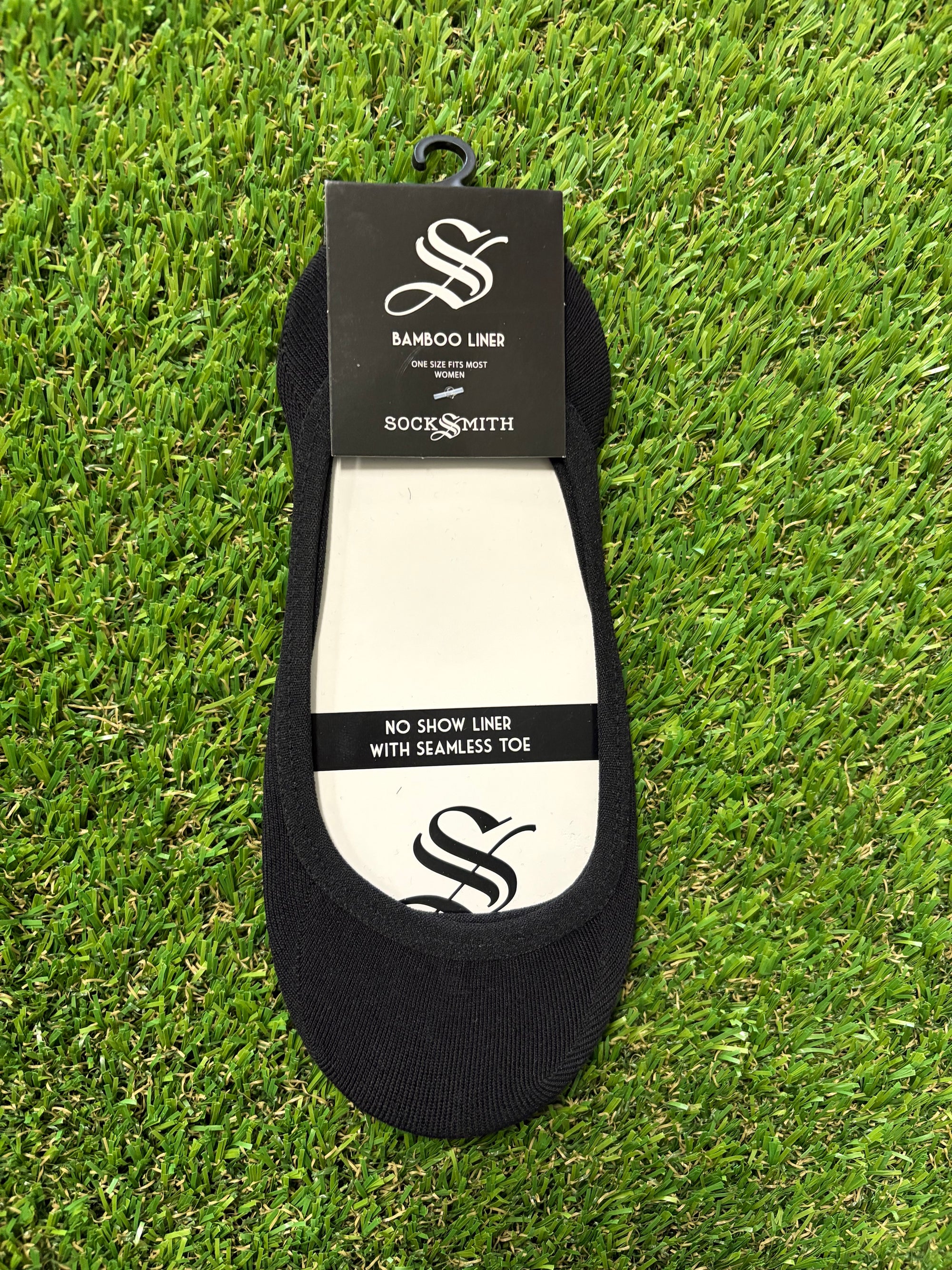Socksmith Women's Bamboo No Show Liner - No Seams - Black
