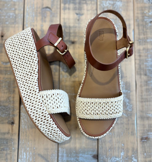 Fit Flop Platfforms Woven Wedge Ankle Strap Sandals