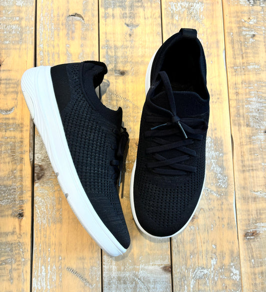 Fit Flop Women's Super-Q Slip On Laced Sneakers - Black