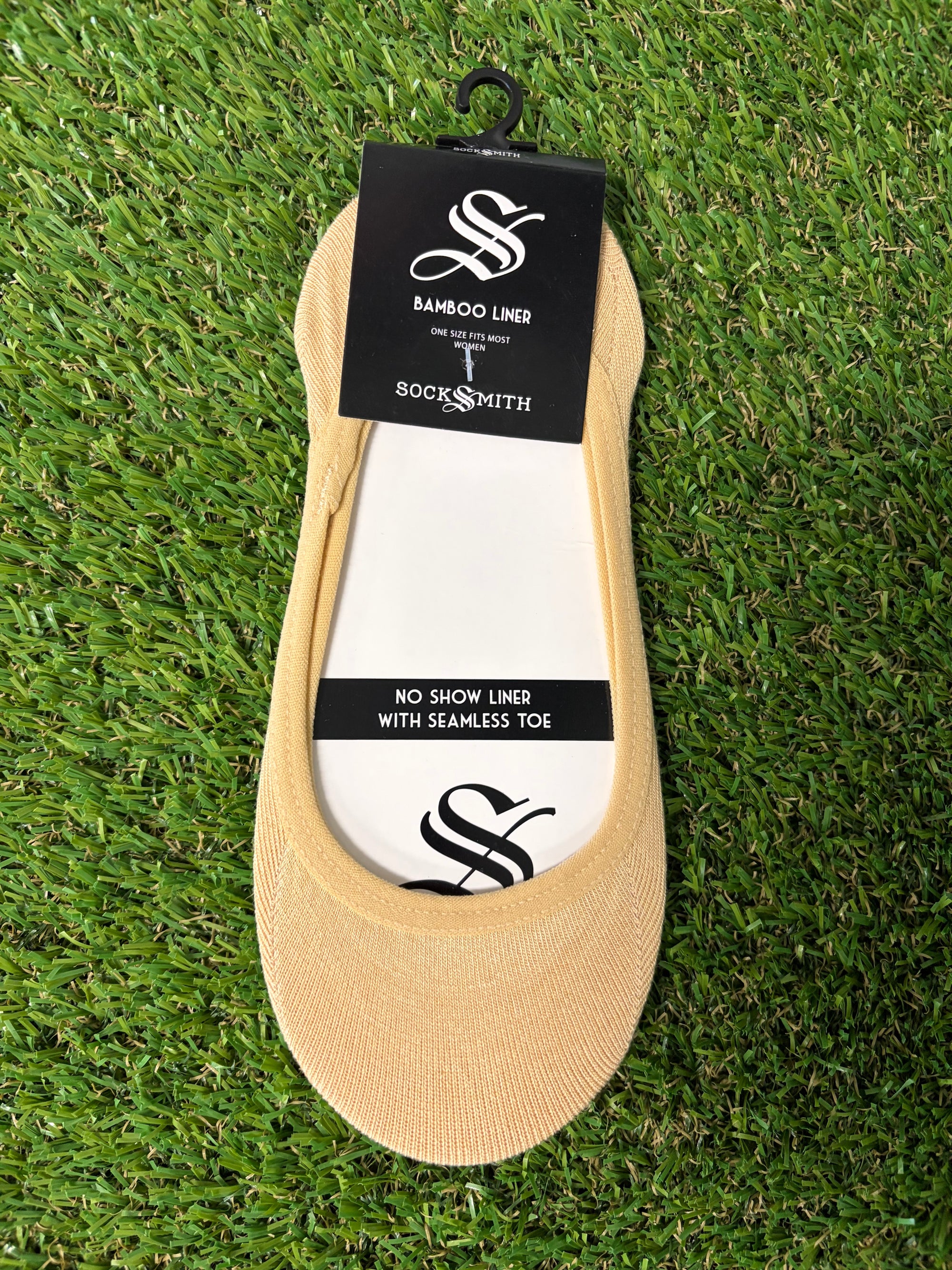 Socksmith Women's Bamboo No Show Liner - No Seams - Beige