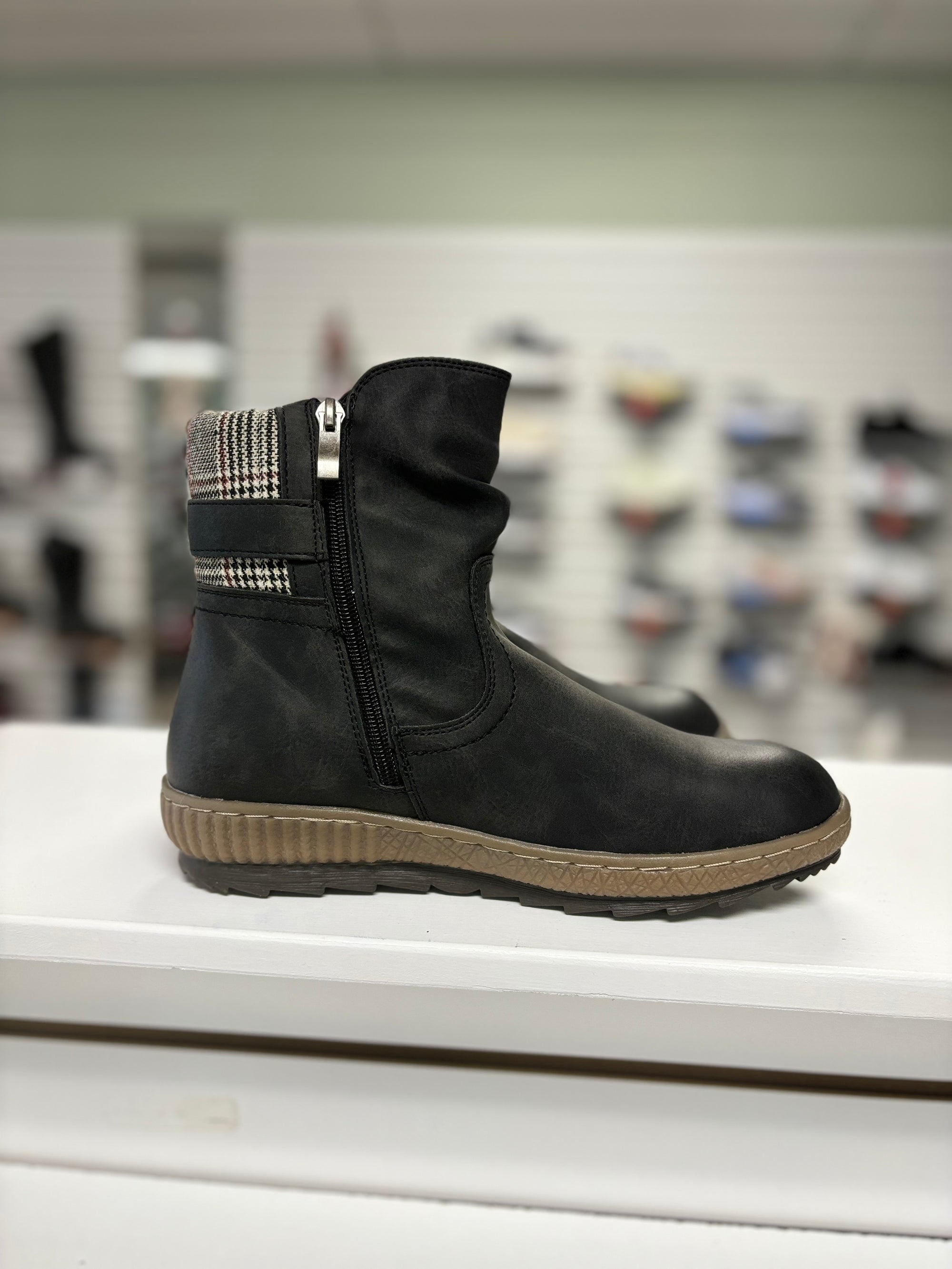 Wanderlust Carol Side Zip Boot in Black -  Wide Width