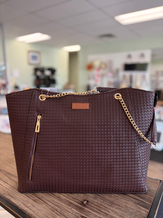 Sishka Women's Vegan Leather Satchel Bag – Shoulder Tote| Brown - SL-3030-BR