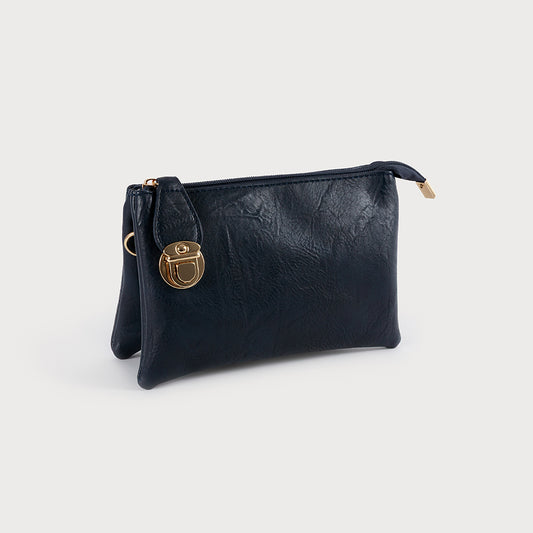 Caracol "The Kelly Bag" Crossbody Bag (Small) Dark Blue