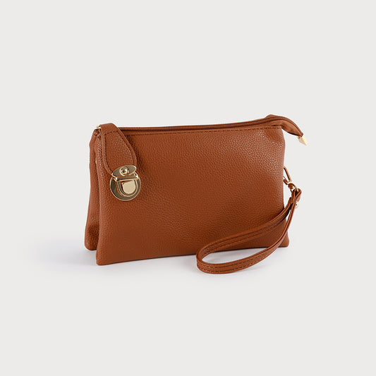 Caracol "The Kelly Bag" Crossbody Bag (Small) Tan
