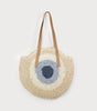 Caracol 7148 -Round Bag in Raffia with Zipper Closure