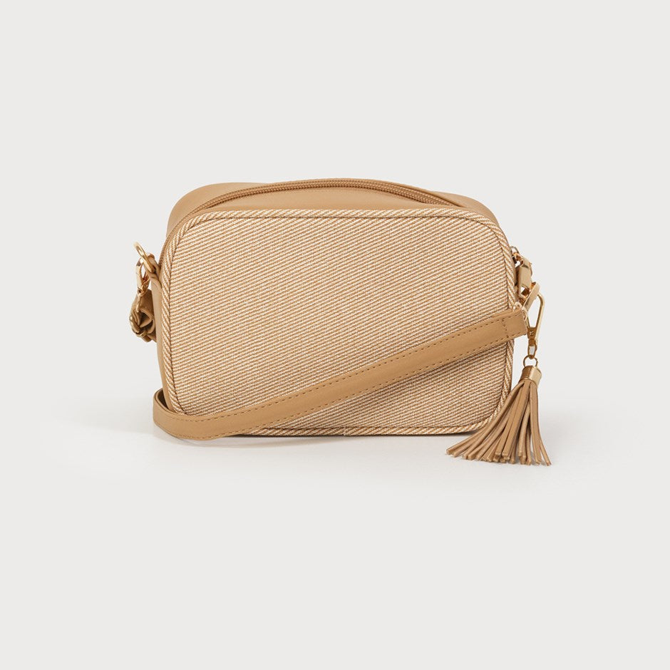 Caracol 7160 - Camera Bag in Colourblock Fabric - Beige