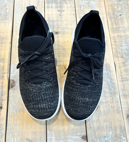 Fit Flop Women's Super-Q Slip On Laced Sneakers - Black Metallic