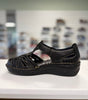 Propet Women's Jenna Closed Toe Sandal in Black Leather *EXTRA WIDE / 2E*