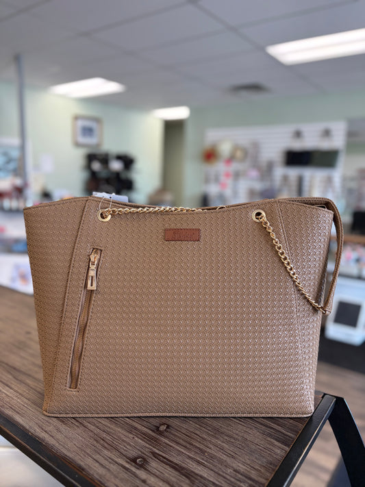 Sishka Women's Vegan Leather Satchel Bag – Shoulder Tote| Taupe - SL-3030-TPE